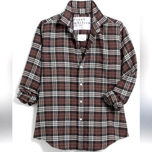 Frank & Eileen Barry Plaid Woven Button-up Top M